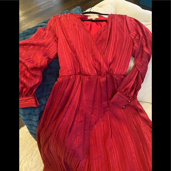 Ricarica beautiful flowy chiffon long red maternity dress size 1X.  NWOT. ❤️ - Picture 2 of 13